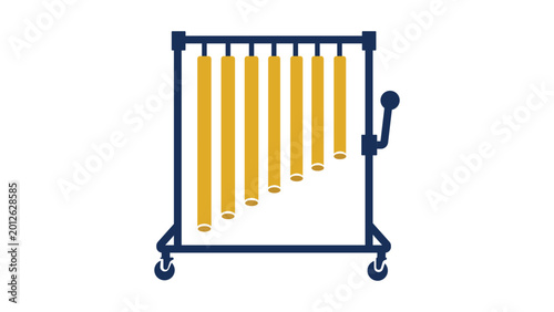 Foto Professional tubular bell vector icon for music education, orchestral percussion branding, and symphonic concert graphics, featuring a clean minimalist hand-drawn illustration for scalable use