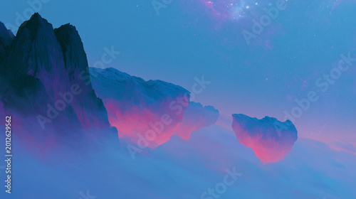 Aurora Over Frozen Canyon in Surreal Arctic Landscape