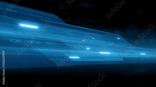 Futuristic Blue Digital Interface Technology Background