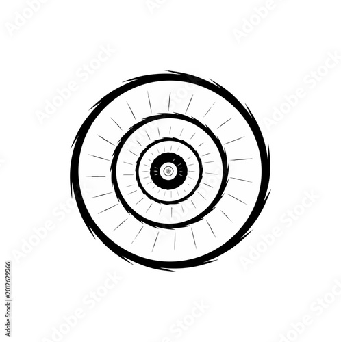Abstract concentric circles graphic design on black background