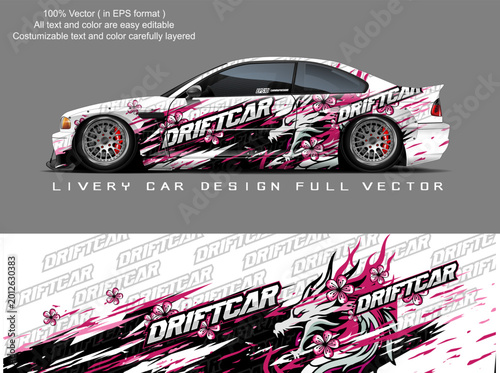 Tableau sur toile car livery graphic vector