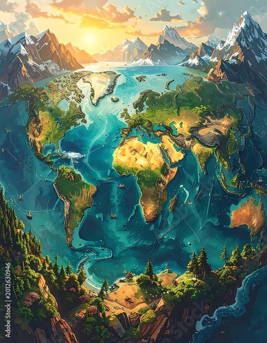 Vibrant Earth from Above Aerial View.