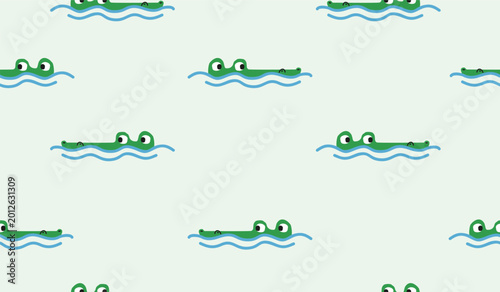 Cute crocodile pattern background vector design
