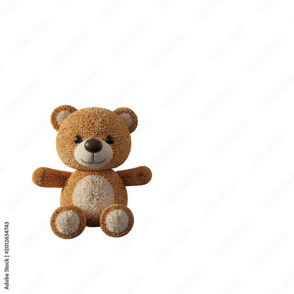 Obraz premium Fluffy Brown Teddy Bear Sitting