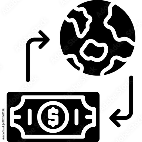 Εκτύπωση καμβά Global Cash Transfer Vector Icon