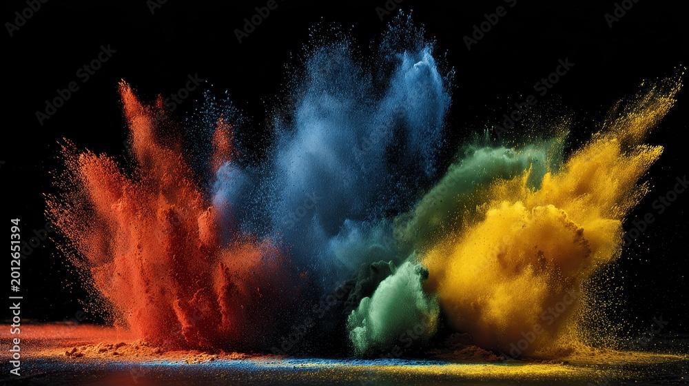 Obraz premium Dynamic color spray in vivid hues captured with fast shutter