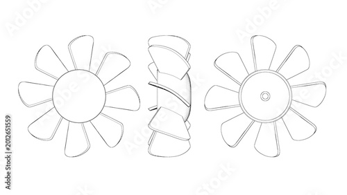 Bild auf Leinwand Cooling Fan for devices - 8 rotor blades