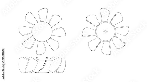Foto Cooling Fan for tools - 8 rotor blades