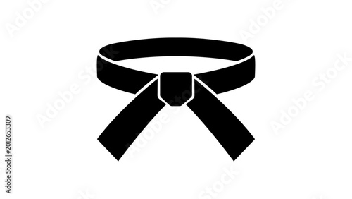 Tableau sur toile Minimalist karate belt vector icon illustration for martial arts achievement