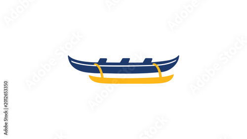 фотографія Minimalist outrigger canoe vector icon featuring a traditional Polynesian boat design for travel and adventure branding, high-quality hand-drawn line art illustration for modern web projects