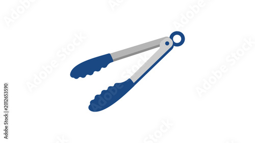 Tableau sur toile Kitchen tongs vector icon illustration showing a common cooking utensil for food