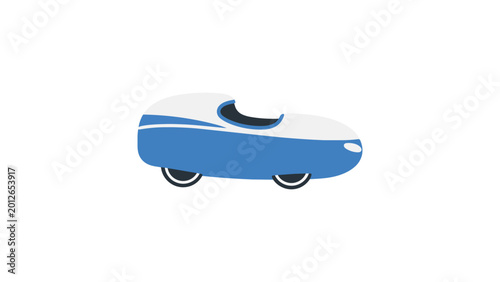 Bild auf Leinwand Modern Velomobile Vector Illustration, a clean and minimalist hand-drawn outline icon perfect for sustainable transport, eco-friendly commuting, and innovative bicycle technology graphic designs