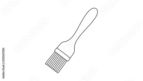 Bilde på lerret Professional hand-drawn basting brush vector icon with editable stroke, perfect for food preparation and kitchen utensil illustrations, featuring a customizable line weight and clean minimalist art