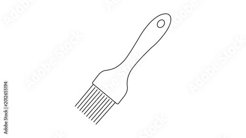 Bilde på lerret Minimalist vector icon of a kitchen basting brush illustration with editable stroke, ideal for cooking and culinary design projects, featuring a clean line art style and adjustable line weight