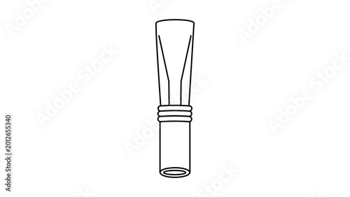 Cuadro en lienzo Minimalist flute or reed pipe illustration with editable stroke, clean vector icon of a traditional wind instrument with adjustable stroke weight for modern music branding and web design