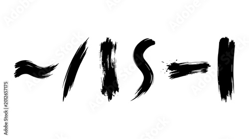 minimalist handwritten his number eleven calligraphy brush stroke vector illustration