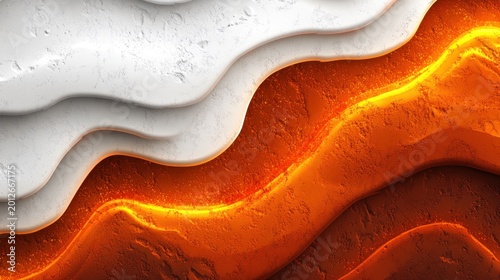 Striking Abstract Layers of White and Orange with Glimmering Light