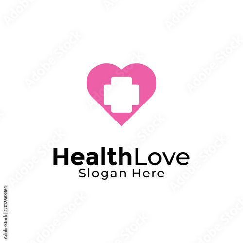 Vector Health Love logo design template