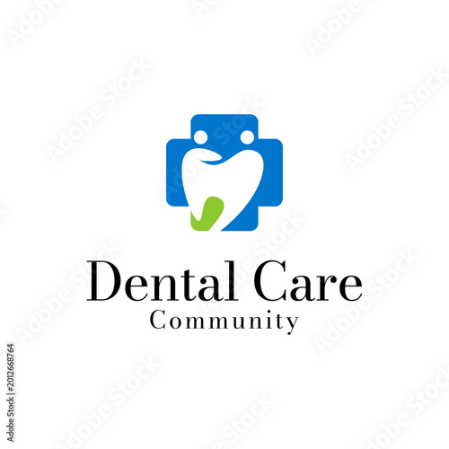 Vector dental care family logo design template