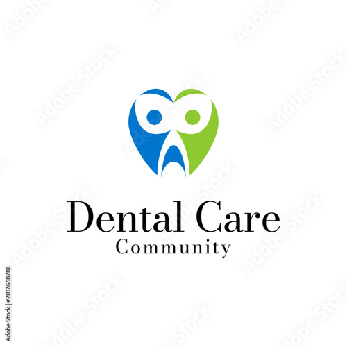 Vector dental care family logo design template