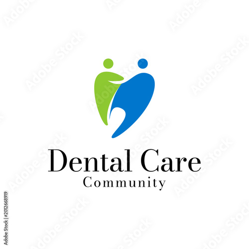 Vector dental care family logo design template