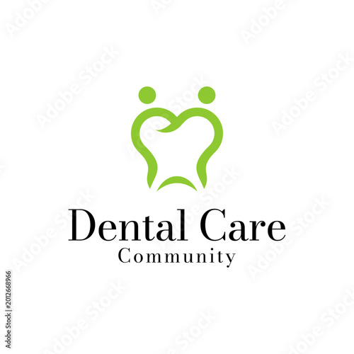 Vector dental care family logo design template