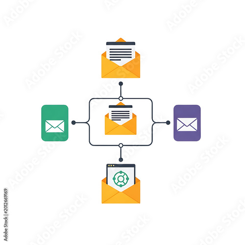 Email Communication Flow Process Diagram.