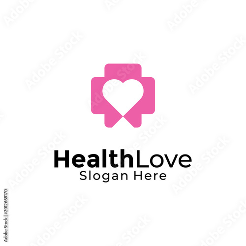 Vector Health Love logo design template