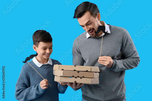 Portrait of father and his ...