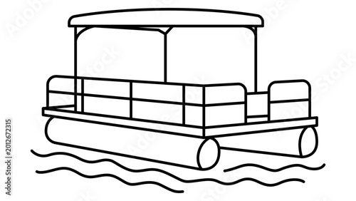 Quadro em tela Simple river pontoon vector icon with editable stroke