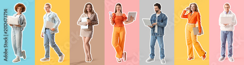 Set of different people wit...