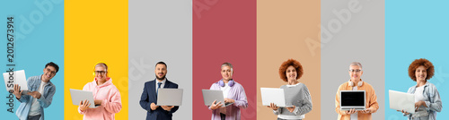 Set of different people wit...