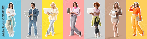 Set of different people wit...