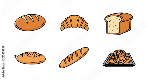 Photos Variety of freshly baked bread types.