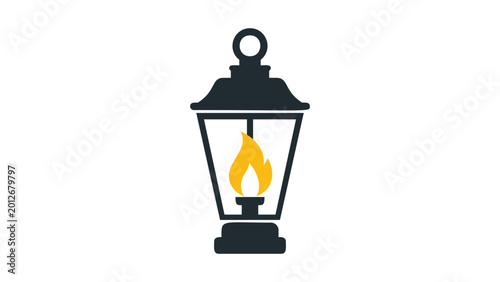 Cuadro en lienzo Vintage gas lantern vector icon illustration