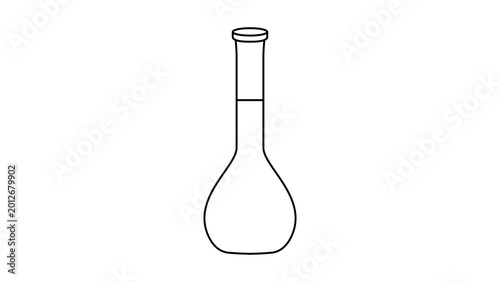 Foto Professional laboratory volumetric flask vector icon illustration with editable stroke for science and chemistry research featuring adjustable line weight and customizable minimalist design