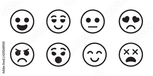 Tableau sur toile Black smiley face icon.vector illustration
