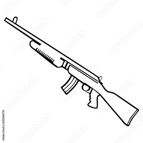 a rifle silhouette vector icon design with a white background	