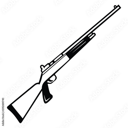 a rifle silhouette vector icon design with a white background	