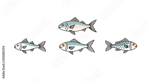 Cuadro en lienzo School of Fish Swimming Together.