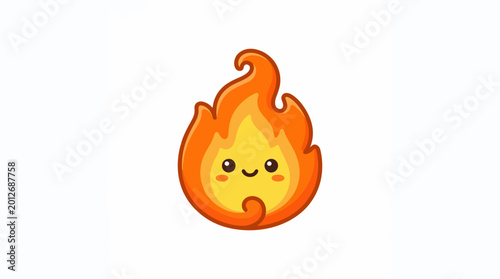 Photos Cartoon Flame Character with Facial Expression.
