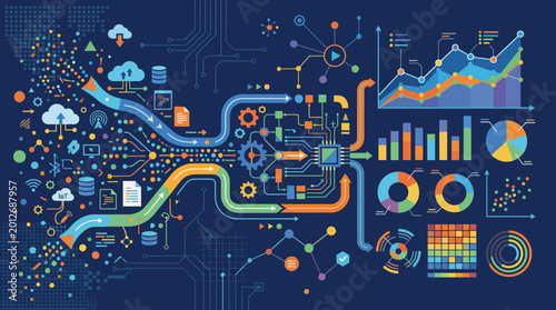 Data Visualization Infographic Elements and Charts.