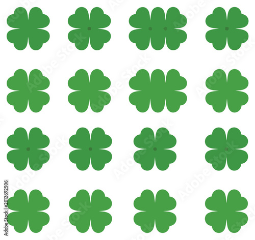 Four leaf clover icon set simple vector illustration for luck, hope, and good fortune symbol design.