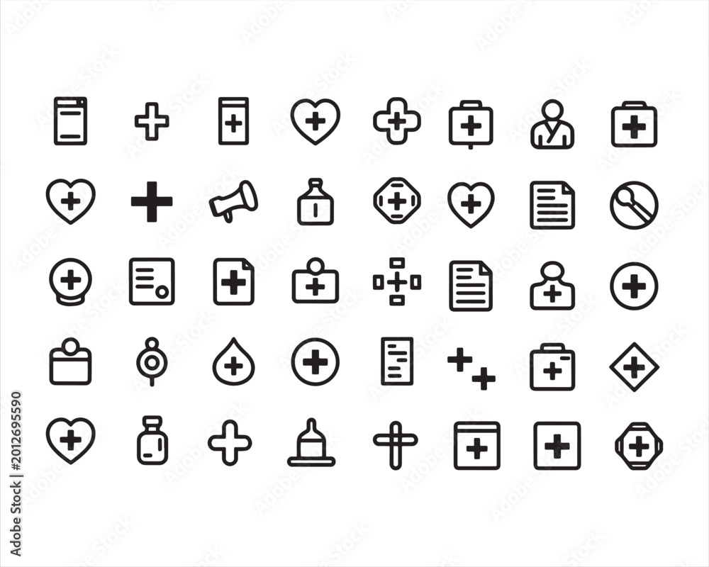 Obraz premium MEDICARE icon set