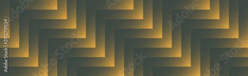 Fotografía Vector abstract wide panoramic background with layered zigzag geometry, halftone dots and grain texture