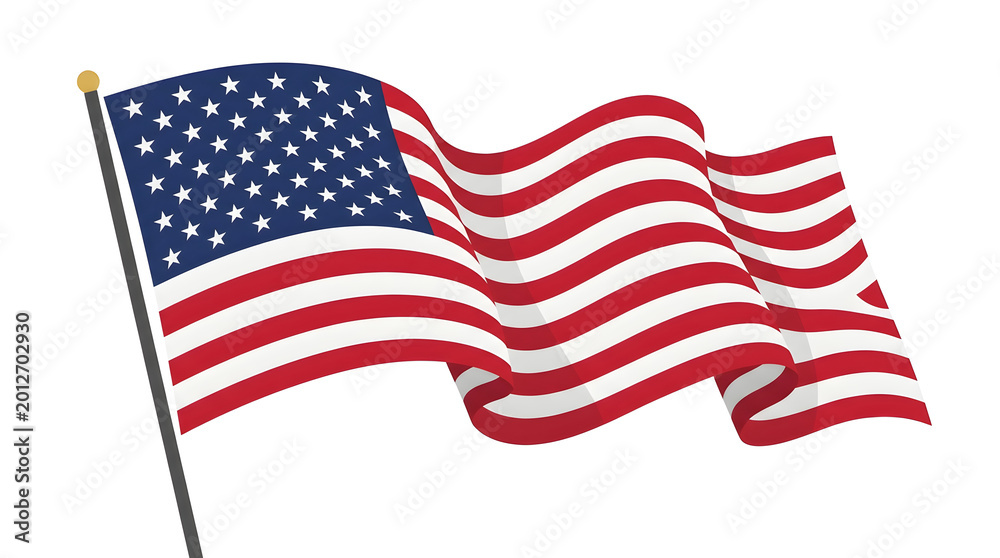 Fototapeta premium American flag waving patriotic symbol for memorial day independence day and usa celebrations
