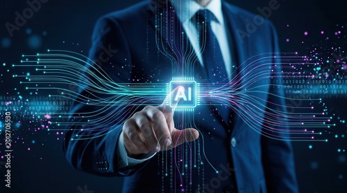 Data analysis science engineer developing insights with artificial intelligence and big data dashboards.