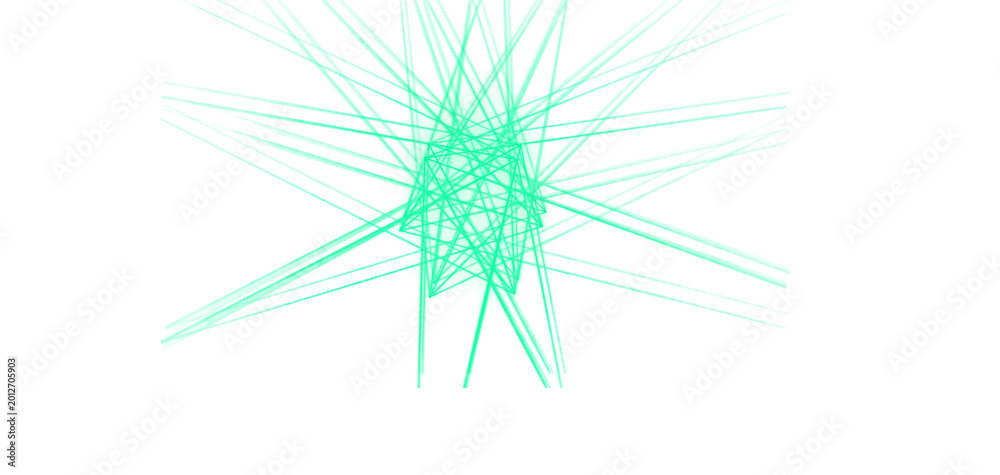 Obraz premium Green abstract line burst for creative backgrounds and design elements, modern minimalist style