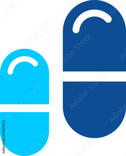 Modern medicine capsule icon with pharmaceutical healthcare illustration and medical drug design