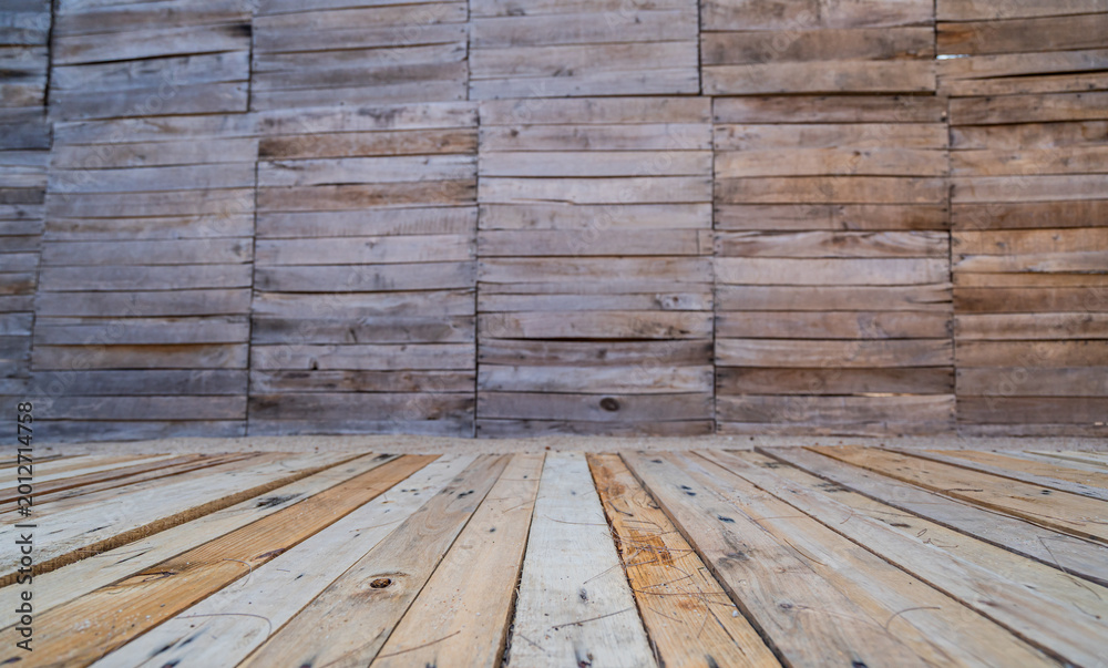 Fototapeta premium A plain wooden wall to use as a backdrop.